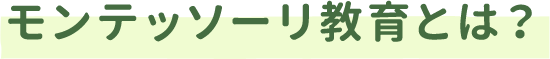 モンテッソーリ教育とは？